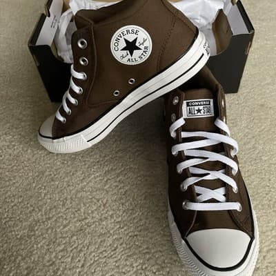 NWB Converse Malden St Mid Grounded Brown Canvas Sneakers Men 10.5 Women 12.5 - Thumbnail 3