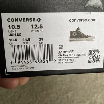 NWB Converse Malden St Mid Grounded Brown Canvas Sneakers Men 10.5 Women 12.5 - Thumbnail 10