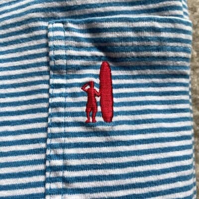 Johnnie O Polo 100% Cotton Mens xl Blue Striped Preowned Good - Thumbnail 3