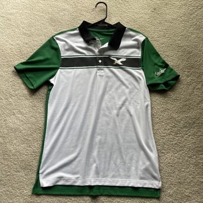 Nike Dri Fit NFL Philadelphia Eagles Polo Size Small Preowned Green White Black - Thumbnail 3