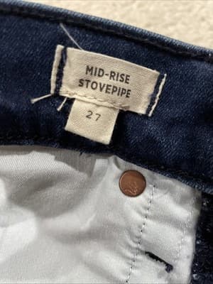Madewell Mid Rise Stovepipe Womens Blue Jeans Size 27 Preowned Excellent - Thumbnail 4