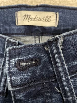 Madewell Mid Rise Stovepipe Womens Blue Jeans Size 27 Preowned Excellent - Thumbnail 3