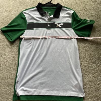 Nike Dri Fit NFL Philadelphia Eagles Polo Size Small Preowned Green White Black - Thumbnail 8