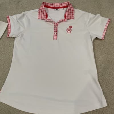 Golf Polos Womens Size Medium Lot of 2, Country Club Logos, White Footjoy Norman - Thumbnail 3