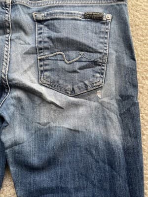7 For All Mankind Straight Leg Womens Blue Jeans Size 30 Preowned - Thumbnail 11