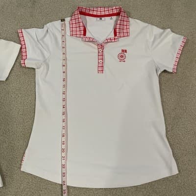 Golf Polos Womens Size Medium Lot of 2, Country Club Logos, White Footjoy Norman - Thumbnail 12