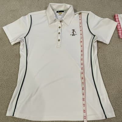 Golf Polos Womens Size Medium Lot of 2, Country Club Logos, White Footjoy Norman - Thumbnail 8