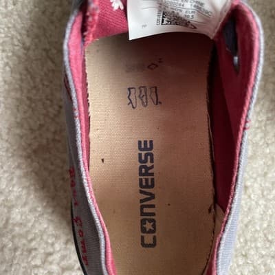 Chuck Taylor Converse Low Women 8.5 Men 6.5 Preowned Rare Equi Comp Blue/Maroon - Thumbnail 11