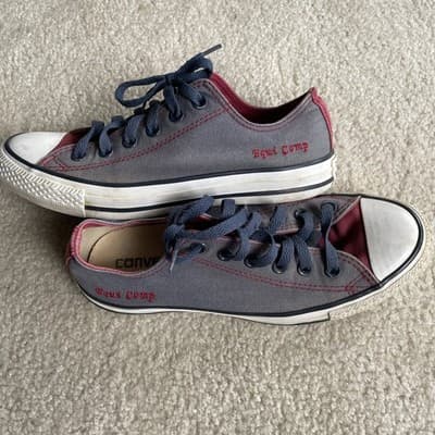 Chuck Taylor Converse Low Women 8.5 Men 6.5 Preowned Rare Equi Comp Blue/Maroon - Thumbnail 2