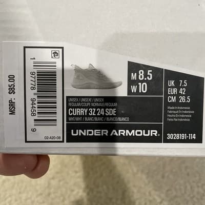Basketball Sneakers - Under Armour Curry 3Zer0 24 White Clay Mens 8.5 Women 10 - Thumbnail 10