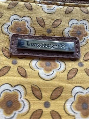 Fabric crossbody bag, Longaberger, Floral Print, Yellow Brown Preowned - Thumbnail 2