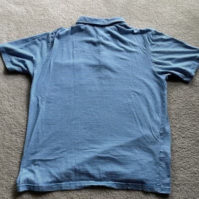 Johnnie O Polo 100% Cotton Mens xl Blue Striped Preowned Good - Thumbnail 8