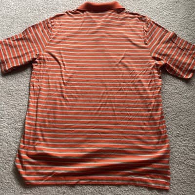Ralph Lauren Polo Golf Polo Mens Large Orange Green Striped Pima Cotton Preowned - Thumbnail 8