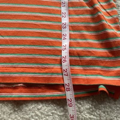 Ralph Lauren Polo Golf Polo Mens Large Orange Green Striped Pima Cotton Preowned - Thumbnail 5