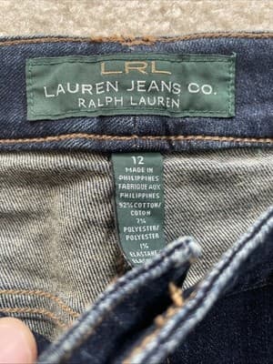 LRL Lauren Ralph Lauren Modern Straight Curvy Blue Jeans Womens Size 12 - Thumbnail 2