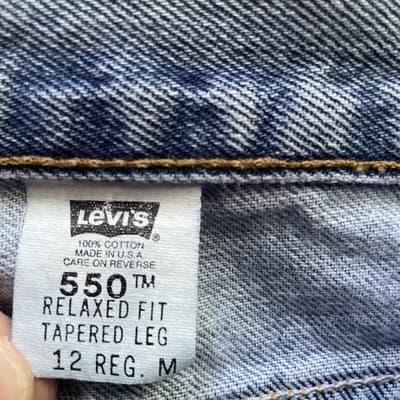 Levis 550 Made in Usa Relaxed Fit Tapered Leg Blue Jeans Womens Size 12 M - Thumbnail 2