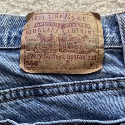 Levis 550 Made in Usa Relaxed Fit Tapered Leg Blue Jeans Womens Size 12 M - Thumbnail 7