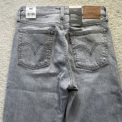 Levis Wedgie Straight Gray Womens Size 27 Brand New with Tags NWT - Thumbnail 7