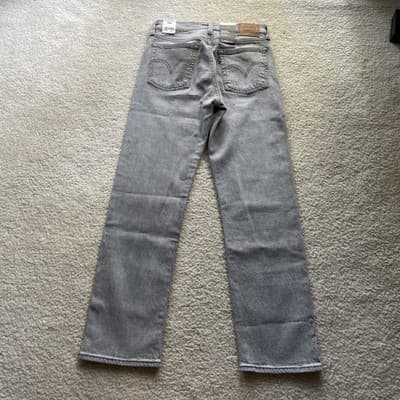 Levis Wedgie Straight Gray Womens Size 27 Brand New with Tags NWT - Thumbnail 6