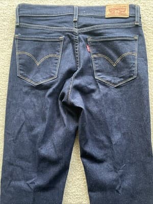 Levis 314 Shaping Straight Womens Size 27 Dark Blue Jeans Preowned - Thumbnail 8