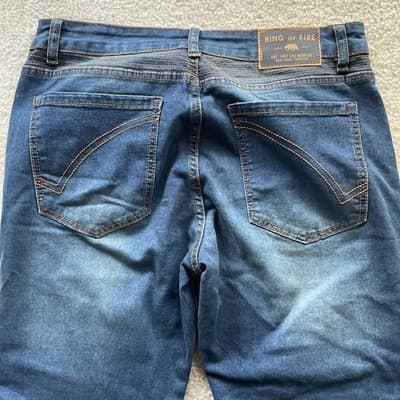 Ring Of Fire Slim Fit Moto Mens Size 33x30 Blue Jeans Preowned - Thumbnail 8