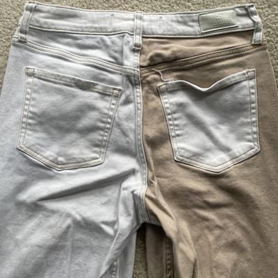 Hollister Ultra High Rise Mom Jean White & Tan Womens Size 9R 28x27 Preowned - Thumbnail 8