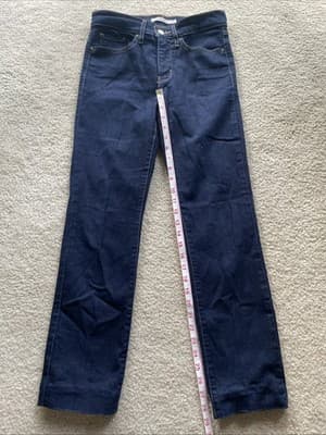 Levis 314 Shaping Straight Womens Size 27 Dark Blue Jeans Preowned - Thumbnail 4