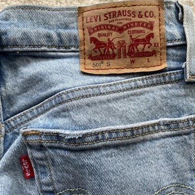 Levis 501 S Skinny Rough Hem Womens 24x28 Preowned Good - Thumbnail 9