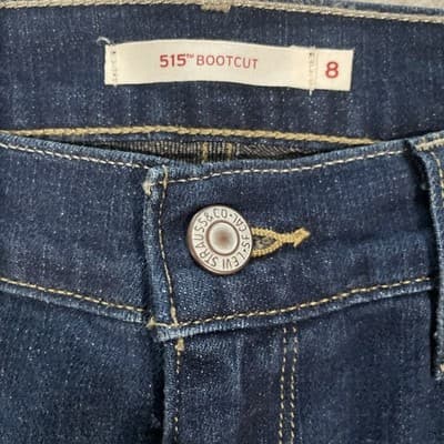 Levis 515 Bootcut Dark Blue jeans Women’s Size 8 Preowned Excellent - Thumbnail 2