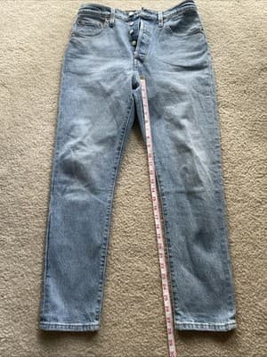 Levis 501 Skinny Fit Mens 29x28 Blue Jeans Preowned - Thumbnail 6