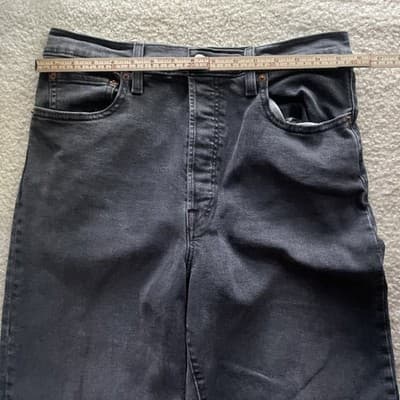 Levis Ribcage Straight Black Jeans Women’s Size 32 Preowned Good - Thumbnail 5