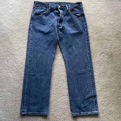 Levis 501 100% Cotton Straight Leg Button Fly Mens 38x30 Preowned Excellent - Thumbnail 7