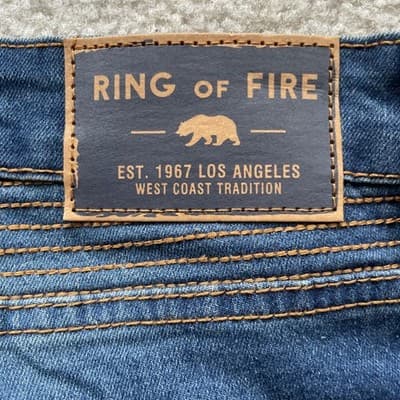 Ring Of Fire Slim Fit Moto Mens Size 33x30 Blue Jeans Preowned - Thumbnail 9