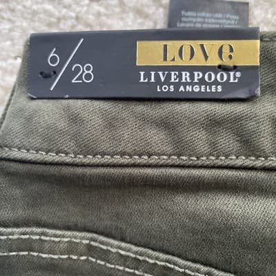 Liverpool High Rise Ankle Green Rough Hem Womens Size 6/28 NWT - Thumbnail 9