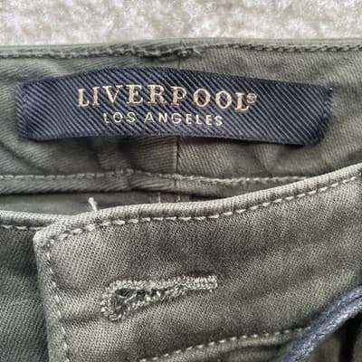 Liverpool High Rise Ankle Green Rough Hem Womens Size 6/28 NWT - Thumbnail 2