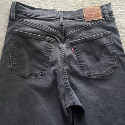 Levis Ribcage Straight Black Jeans Women’s Size 32 Preowned Good - Thumbnail 8