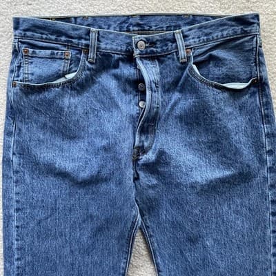 Levis 501 100% Cotton Straight Leg Button Fly Mens 38x30 Preowned Excellent - Thumbnail 5
