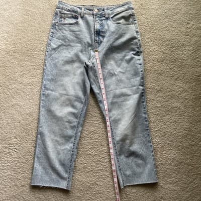 Frye Straight Leg Rough Hem Light Blue Jeans Womens Size 6/28 Preowned Excellent - Thumbnail 3