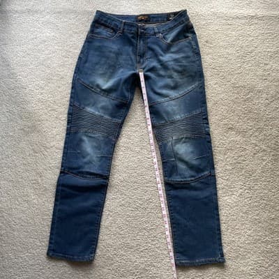 Ring Of Fire Slim Fit Moto Mens Size 33x30 Blue Jeans Preowned - Thumbnail 4
