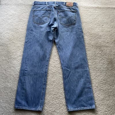 Levis 501 Straight Leg Button Fly 100% Cotton Mens 38x32 Preowned - Thumbnail 6