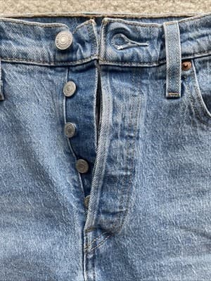 Levis 501 Skinny Fit Mens 29x28 Blue Jeans Preowned - Thumbnail 5