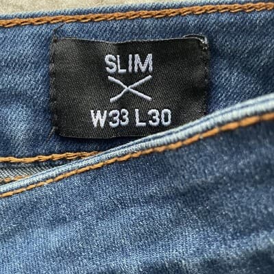 Ring Of Fire Slim Fit Moto Mens Size 33x30 Blue Jeans Preowned - Thumbnail 3