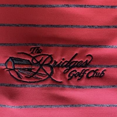 Under Armour Playoff Polo Mens xl Bright Orange Striped The Bridges Logo (Chest) - Thumbnail 4