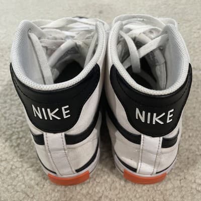 Nike Court Legacy Canvas Mid White Black Mens Size 9 Preowned - Thumbnail 4