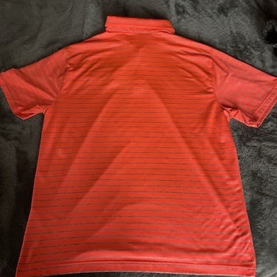 Under Armour Playoff Polo Mens xl Bright Orange Striped The Bridges Logo (Chest) - Thumbnail 7