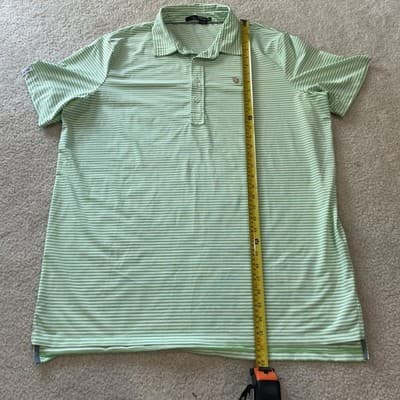 Polo Ralph Lauren rlx mens Golf Polo xl Green White Striped Leaf Logo Excellent - Thumbnail 6