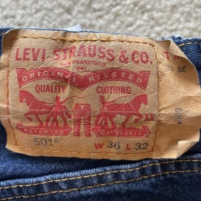 Mens levis 501 Jeans 36x32 Blue Excellent Condition - Thumbnail 2