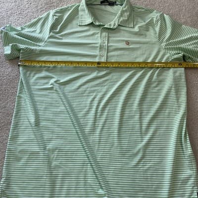 Polo Ralph Lauren rlx mens Golf Polo xl Green White Striped Leaf Logo Excellent - Thumbnail 8
