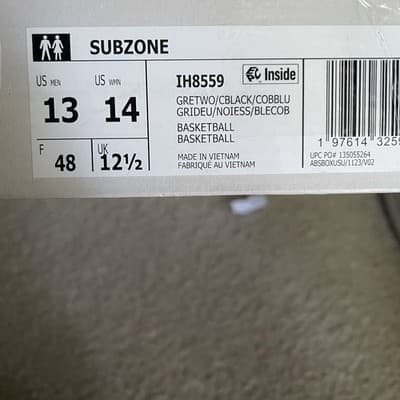 Adidas Subzone Grey Black Cobalt Blue Basketball Sneakers Mens Size 13 NWB - Thumbnail 4