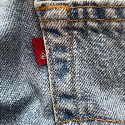 Levis 505 Regular Fit Straight Leg Made in USA Red Label 40x32 Light Blue Jeans - Thumbnail 9